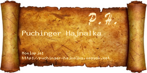 Puchinger Hajnalka névjegykártya